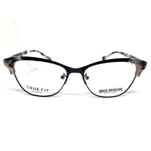 True Religion Maya Womens Eyeglasses 55-16-145 Black Frame With Tortoise Pattern